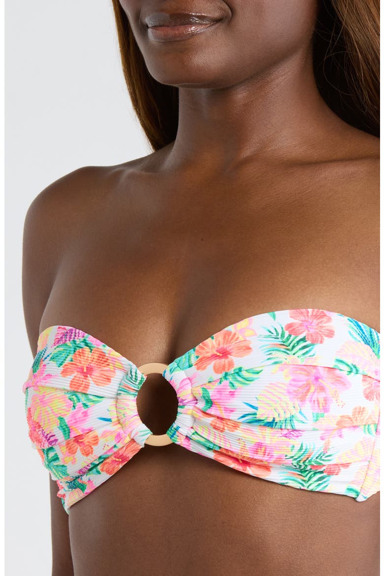 Strapless O-Ring Bikini Top, Alternate, color, ISLAND ESCAPE