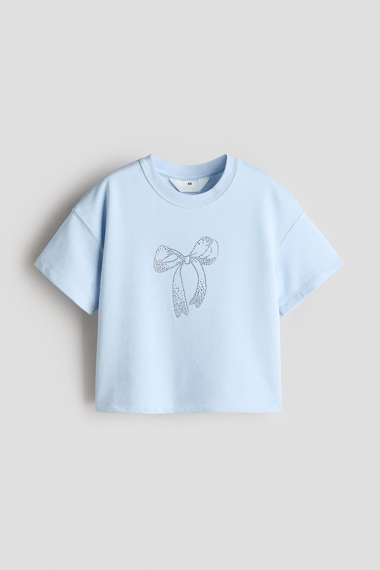 T-shirt, Alternate, color, Light blue/bow