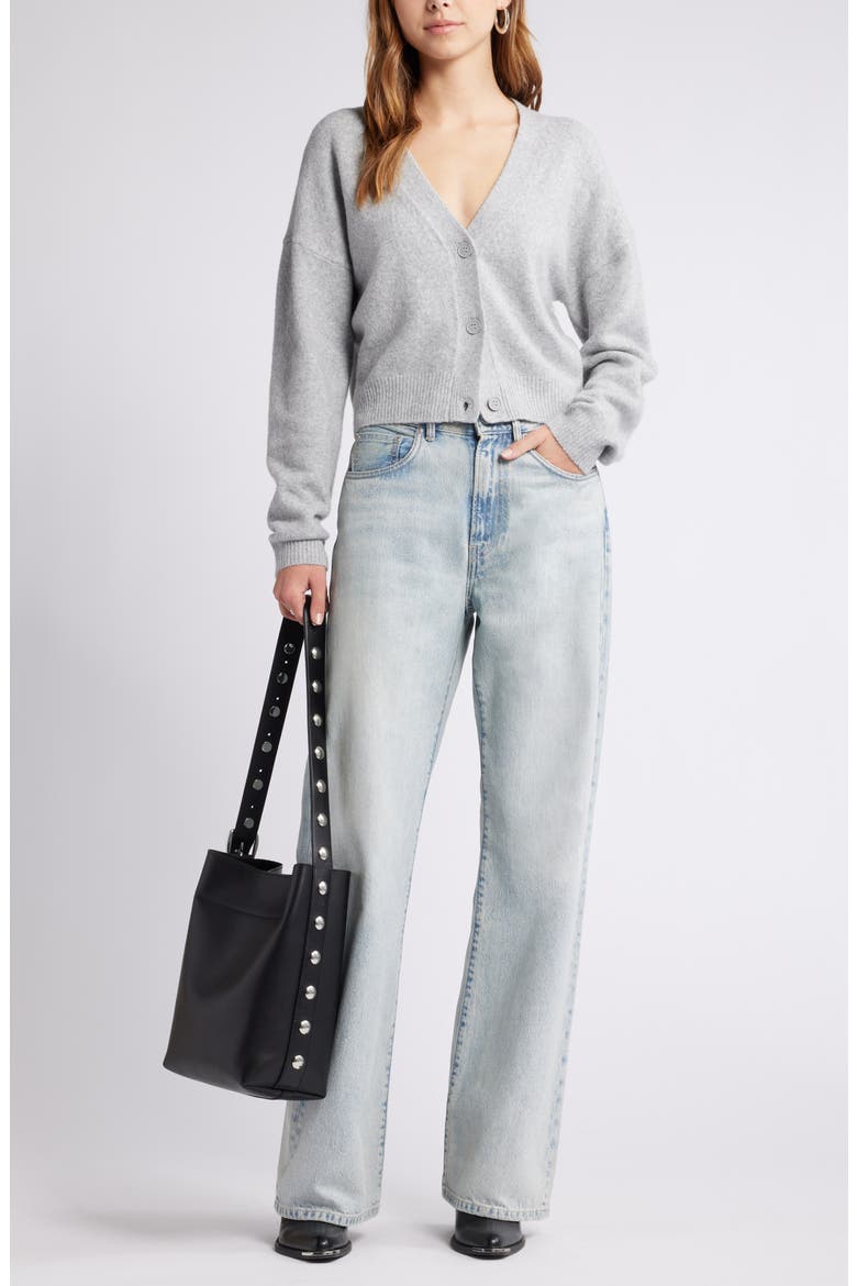 Crop Cardigan, Alternate, color, GREY HEATHER