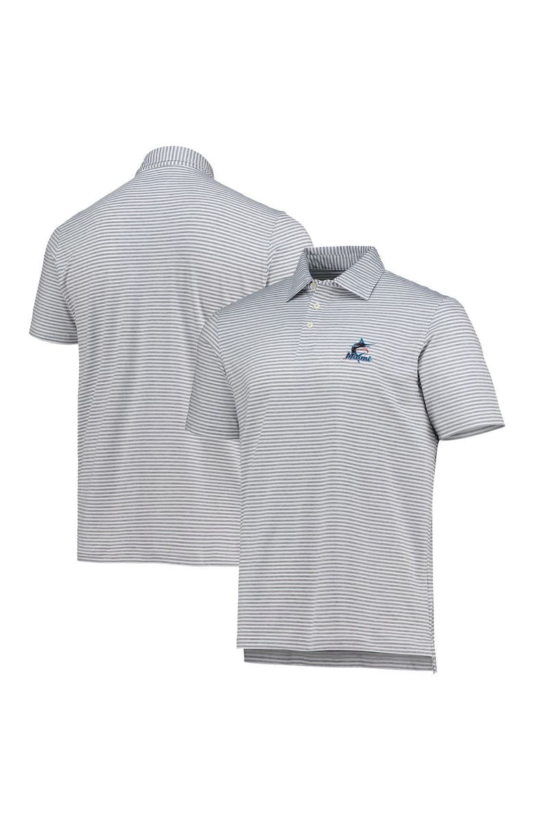 vineyard vines Men's Vineyard Vines Gray Miami Marlins Heathered Winstead Sankaty Polo, Alternate, color, 