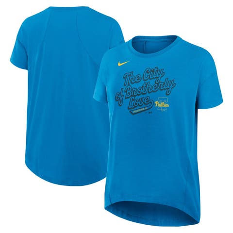 Women's Nike Blue Philadelphia Phillies 2025 City Connect Flowy Fashion Tri-Blend Performance T-Shirt
