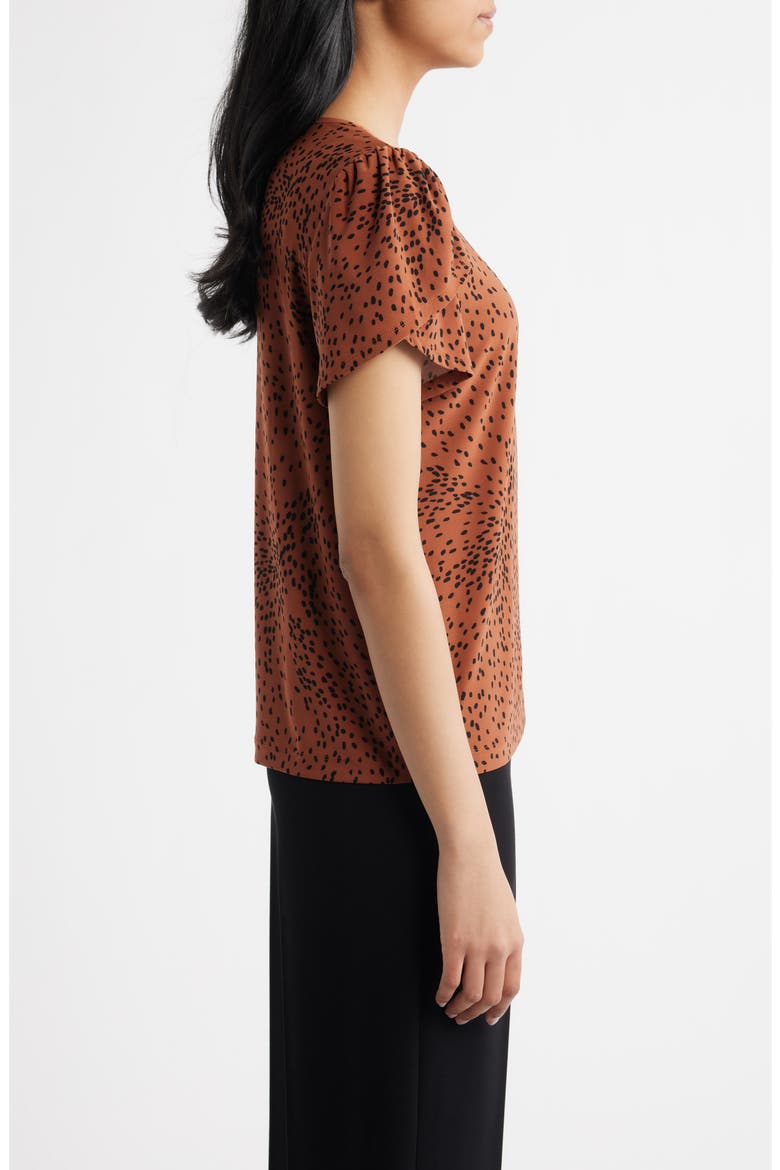 Animal Spot Tulip Sleeve Top, Alternate, color, CEDAR SPICE/ ANNE BLACK