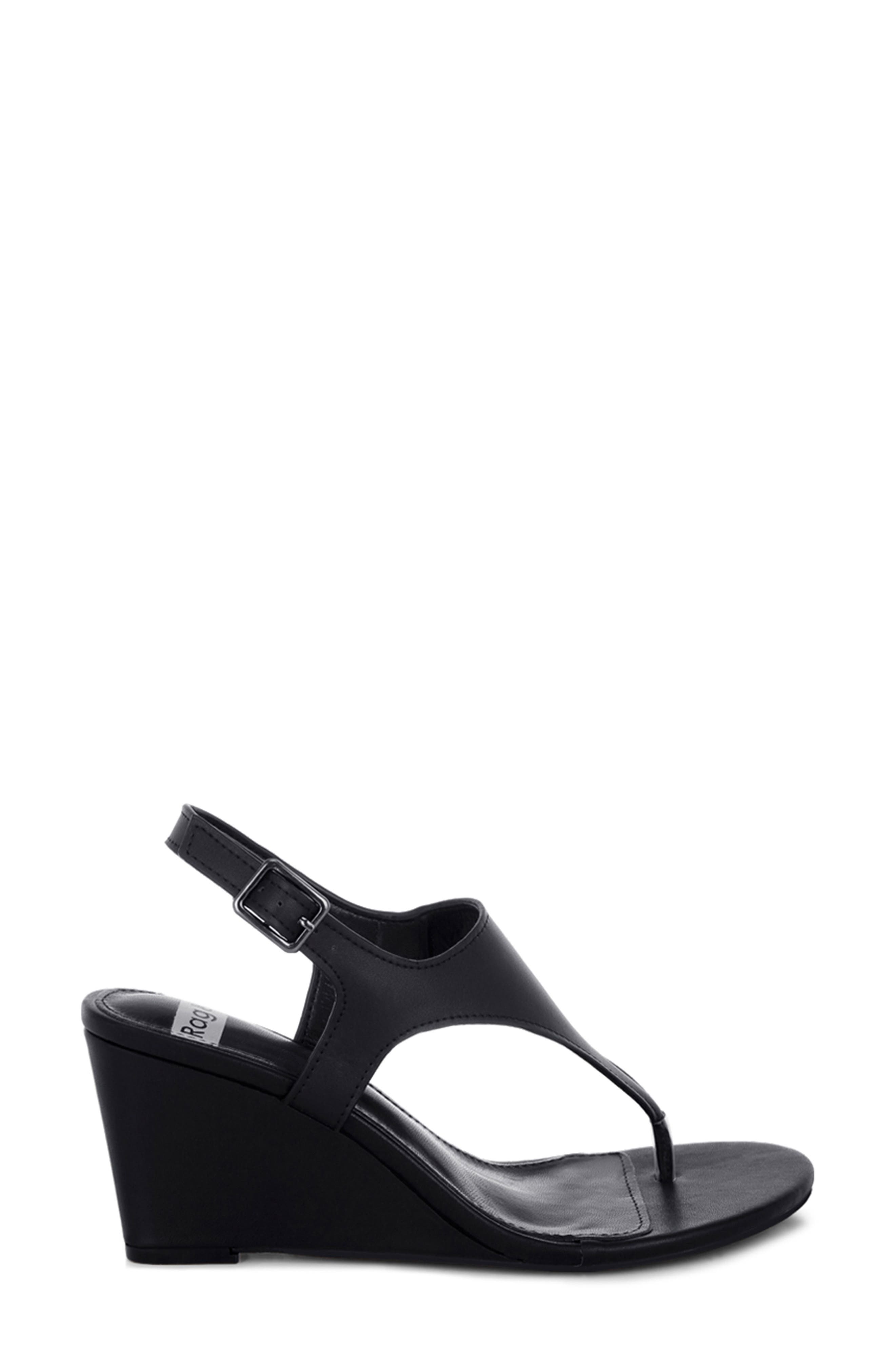 Wami Wedge Sandal, Alternate, color, BLACK