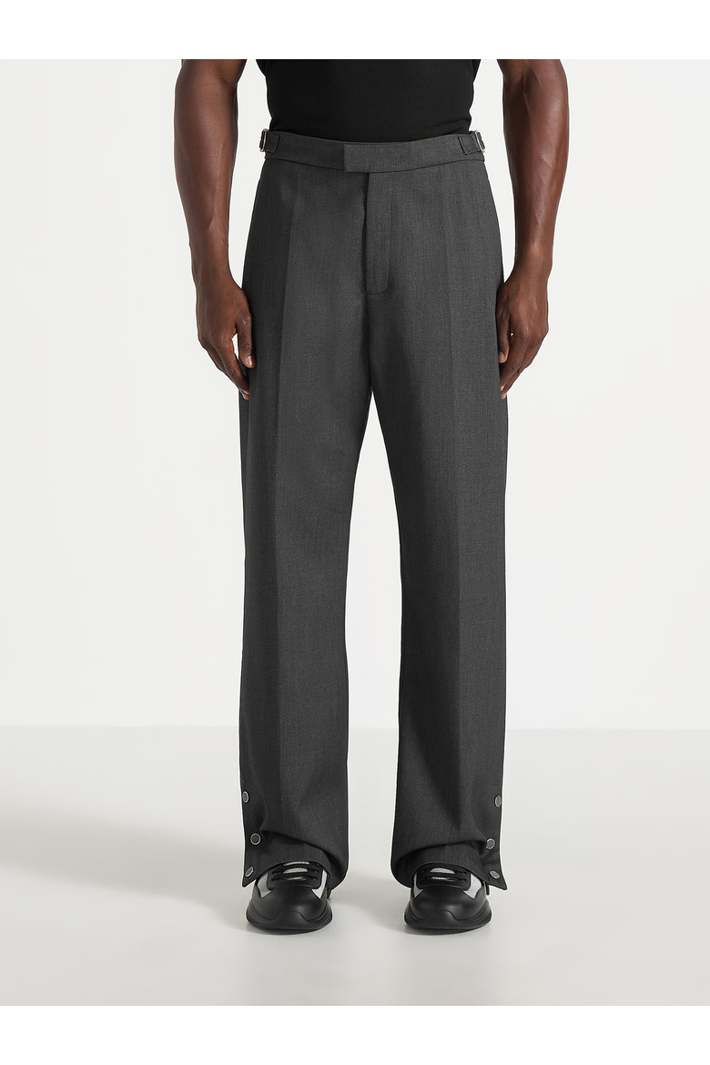 Boris Tailored Button Cuff Trousers, Main, color, Grey