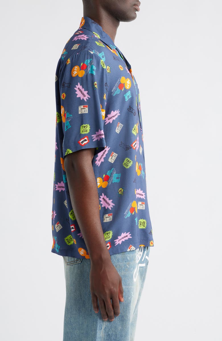 ICECREAM Stickers Camp Shirt, Alternate, color, Sargasso S