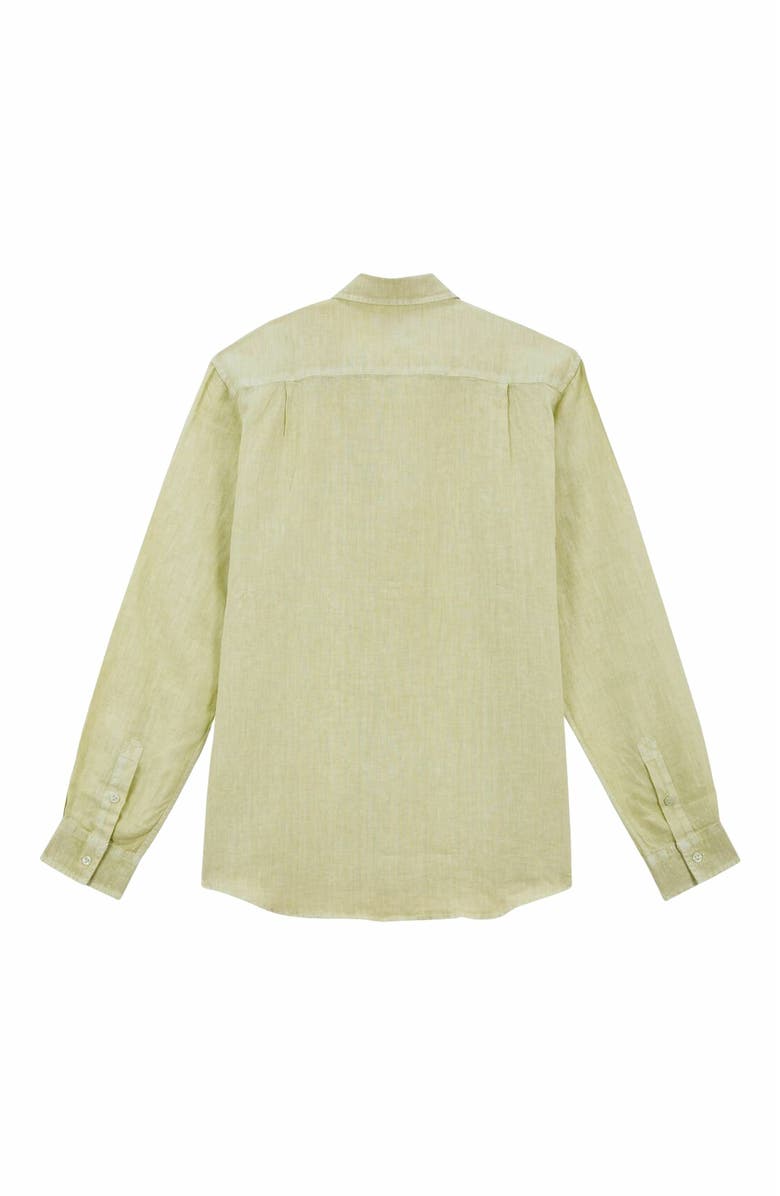 Vilebrequin Men's Linen Mineral Dye Shirt, Alternate, color, Citronelle