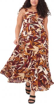 Vince Camuto Print Sleeveless Maxi Dress