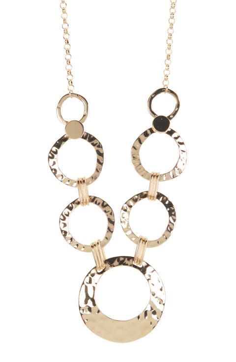 Hammered Circle Link Necklace