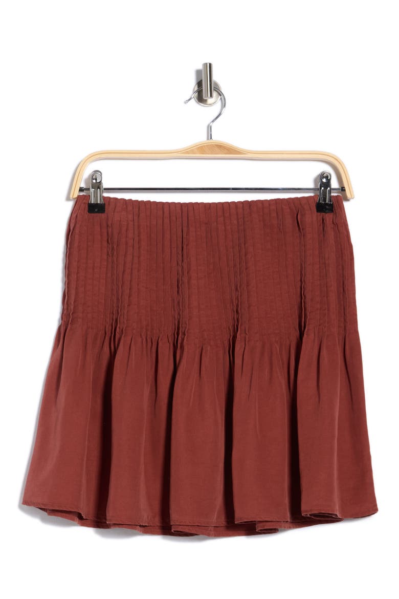 Pintuck Miniskirt, Alternate, color, HARVEST RED