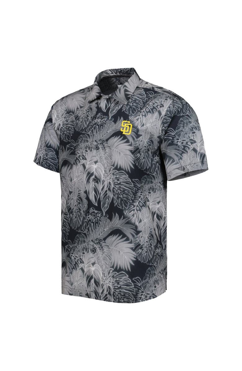 Tommy Bahama Men's Tommy Bahama Black San Diego Padres Bahama Coast Luminescent Fronds IslandZone Button-Up Camp Shirt, Alternate, color, 