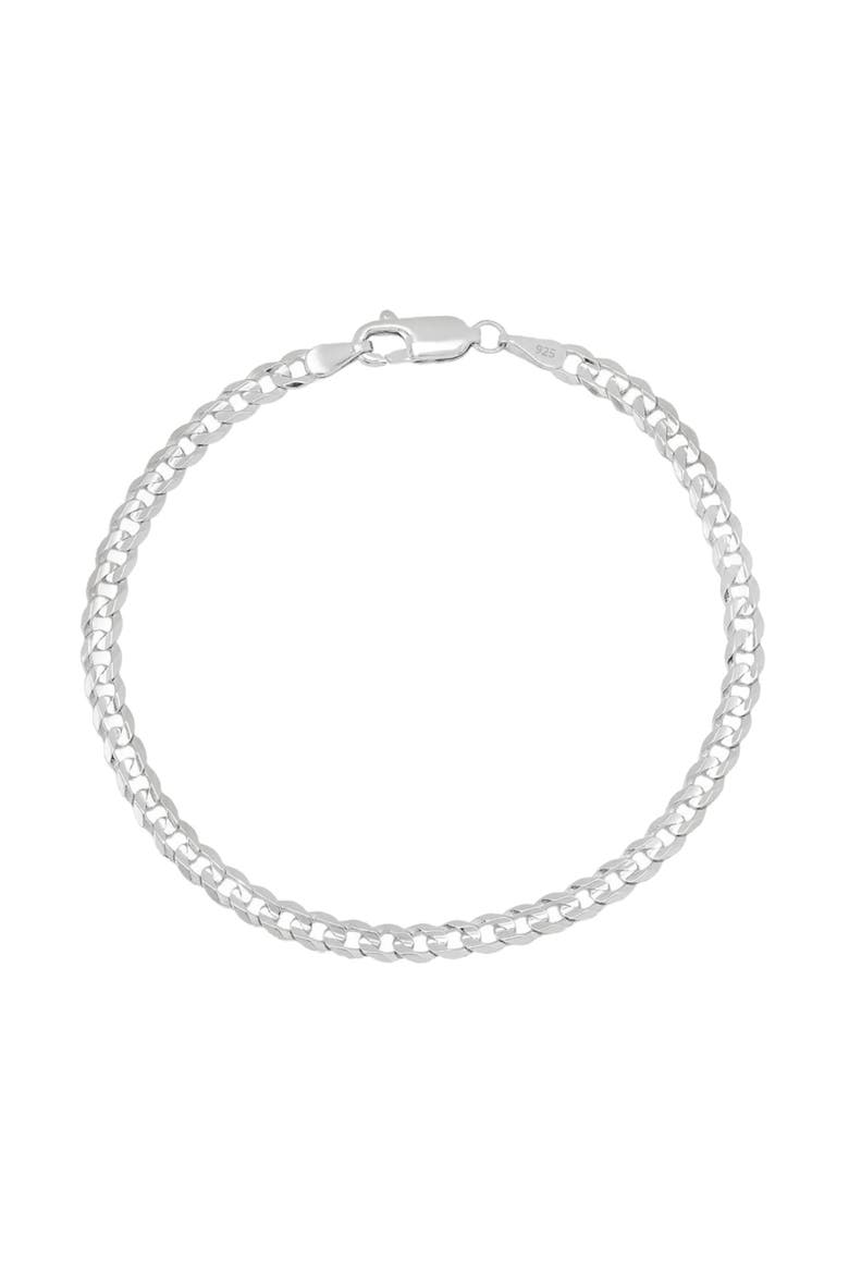 Sterling Silver 3.5mm Curb Bracelet, Main, color, Silver