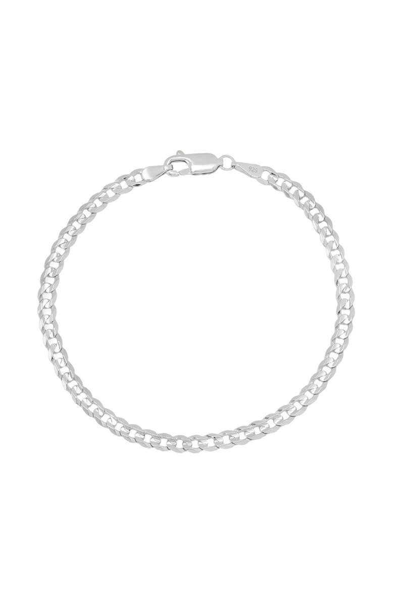 Donatello Gian Sterling Silver 3.5mm Curb Bracelet, Main, color, Silver