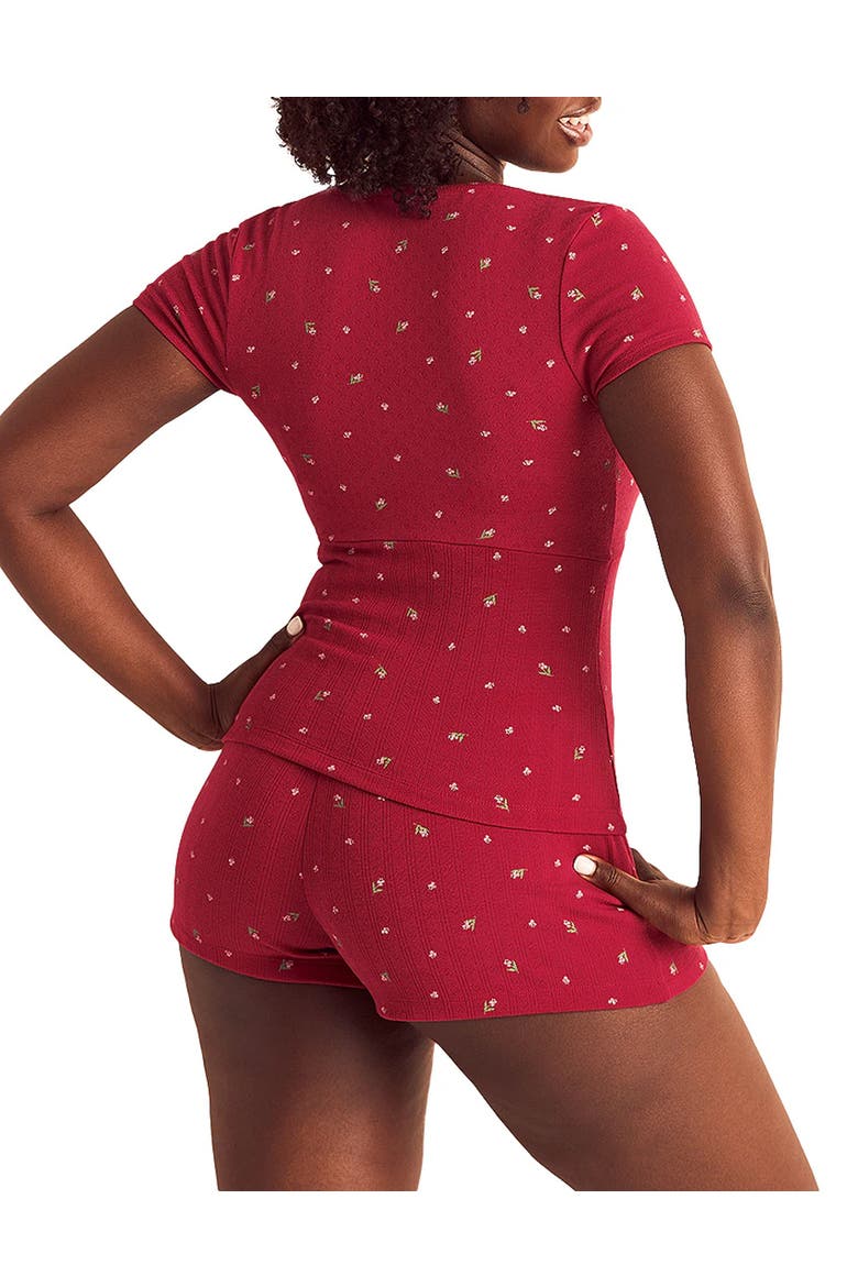 Eloise Short Pajama Set, Alternate, color, Floral red