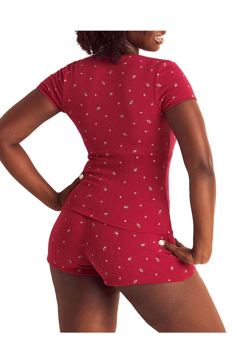 Adore Me Eloise Short Pajama Set, Alternate, color, Floral Red