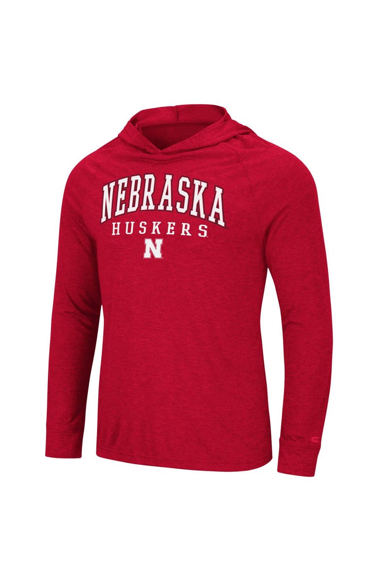 COLOSSEUM Men's Colosseum Scarlet Nebraska Huskers Campus Raglan Long Sleeve Hoodie T-Shirt, Alternate, color, 