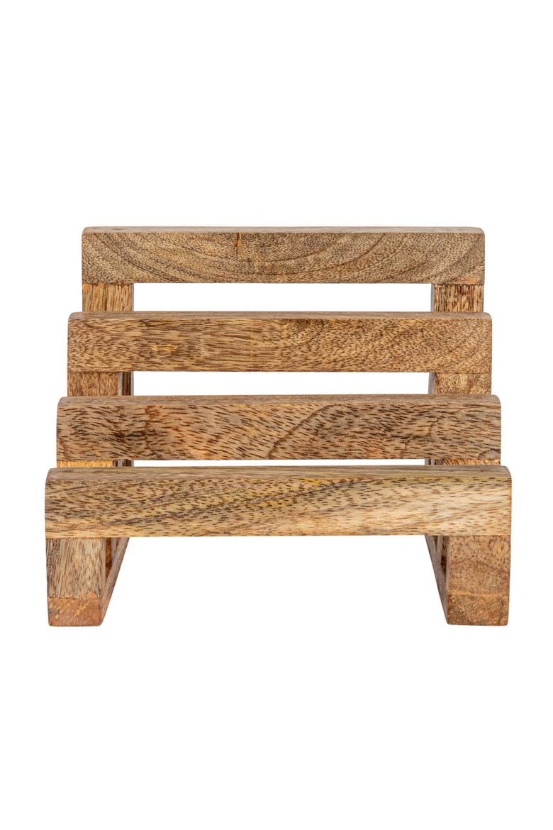 6-Inches Mango Wood Cutting Board Stand with 3 Sections for Kitchen, Natural, Alternate, color, Natural