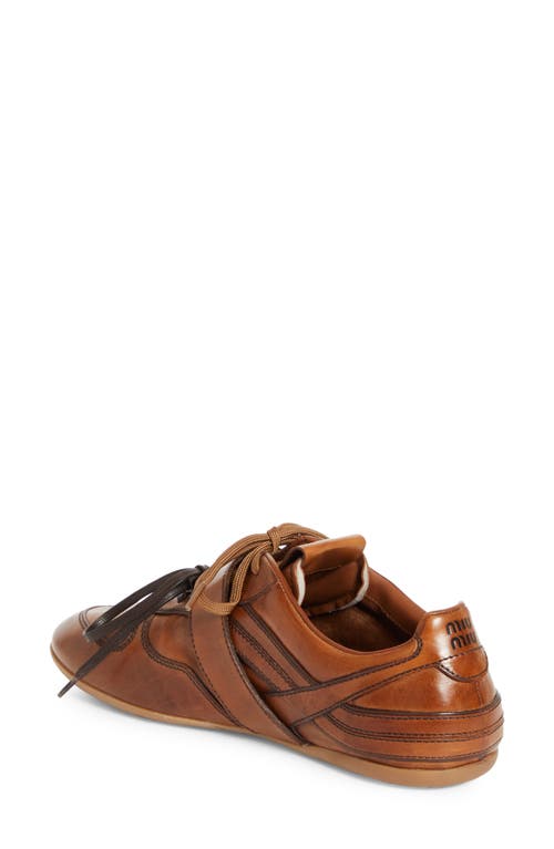 Miu Miu Buckled Leather Sneakers In Animal Print
