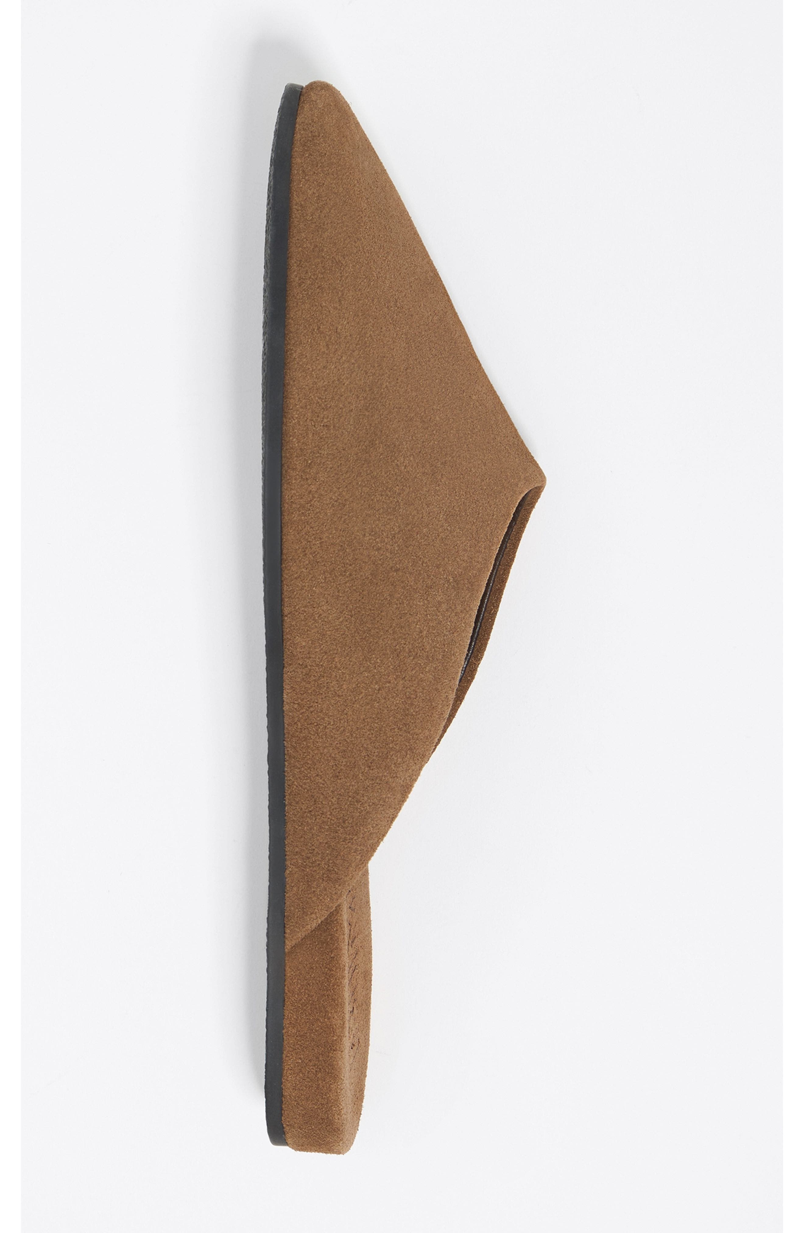 Suede Leather Mule, Alternate, color, BROWN
