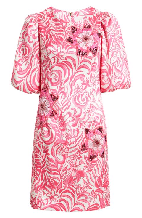 Lorraine Sequin Detail Floral Dress