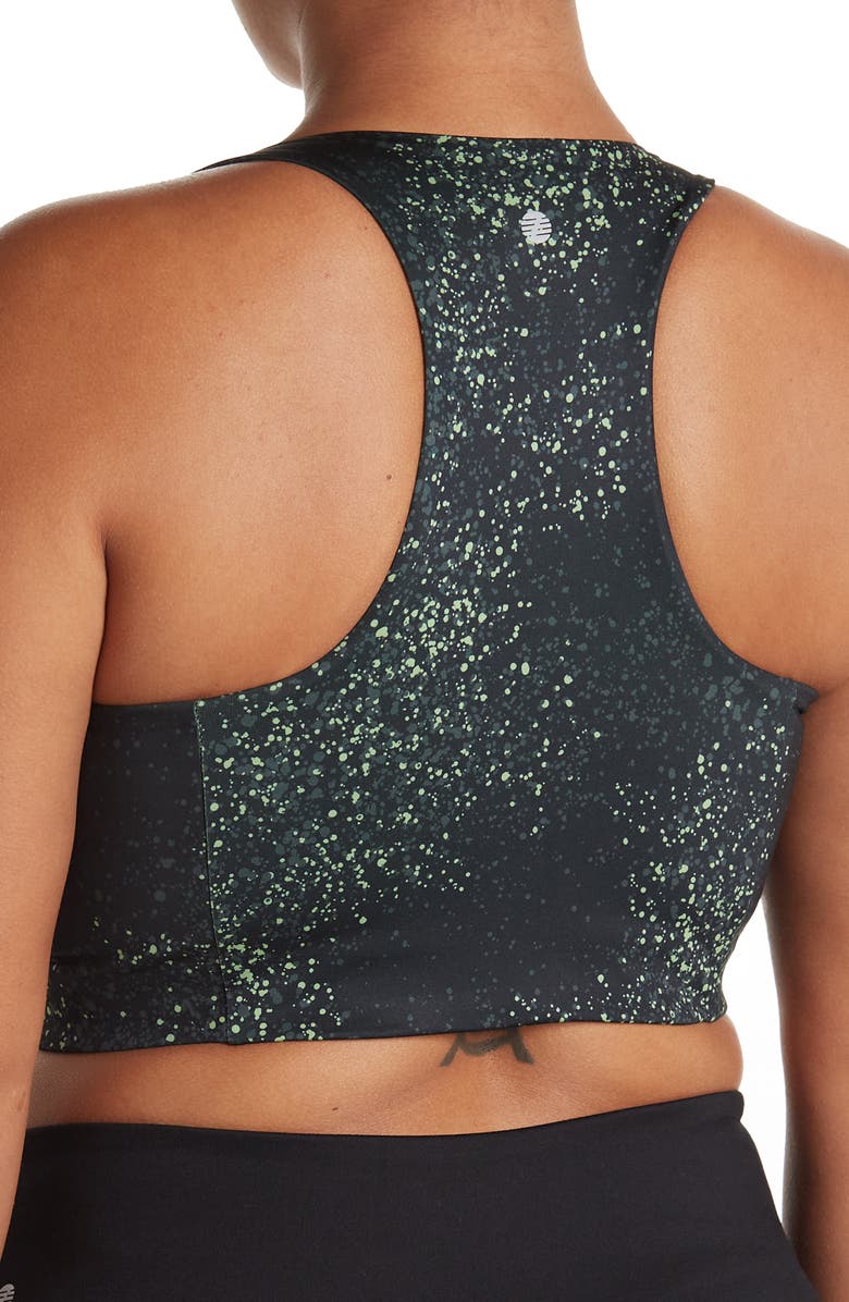 Z by Zella Floral Longline Racerback Sports Bra, Alternate, color,