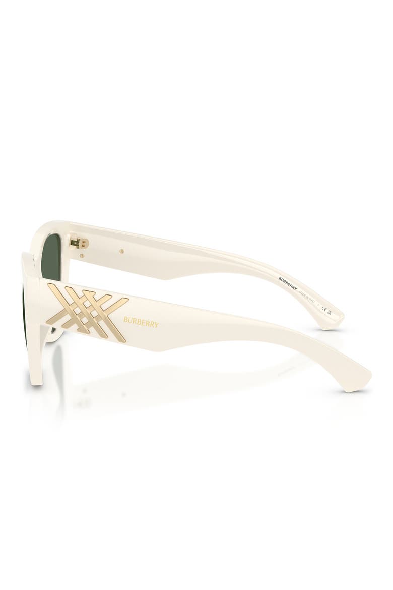 53mm Square Sunglasses, Alternate, color, WHITE / DARK GREEN