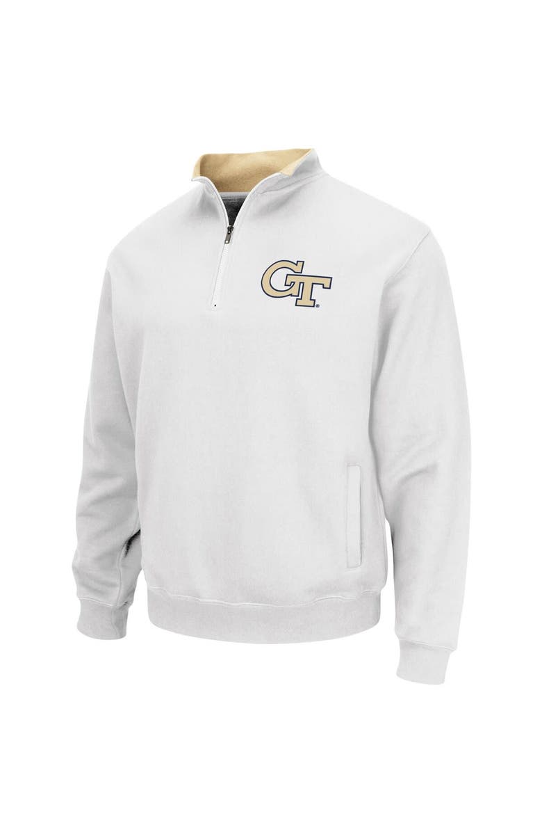 COLOSSEUM Men's Colosseum White Georgia Tech Yellow Jackets Tortugas Logo Quarter-Zip Jacket, Alternate, color, White