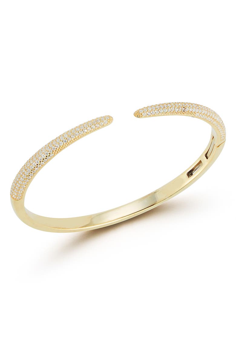 CHLOE AND MADISON 14K Gold Plated Sterling Silver & CZ Hinge Bracelet, Main, color, 