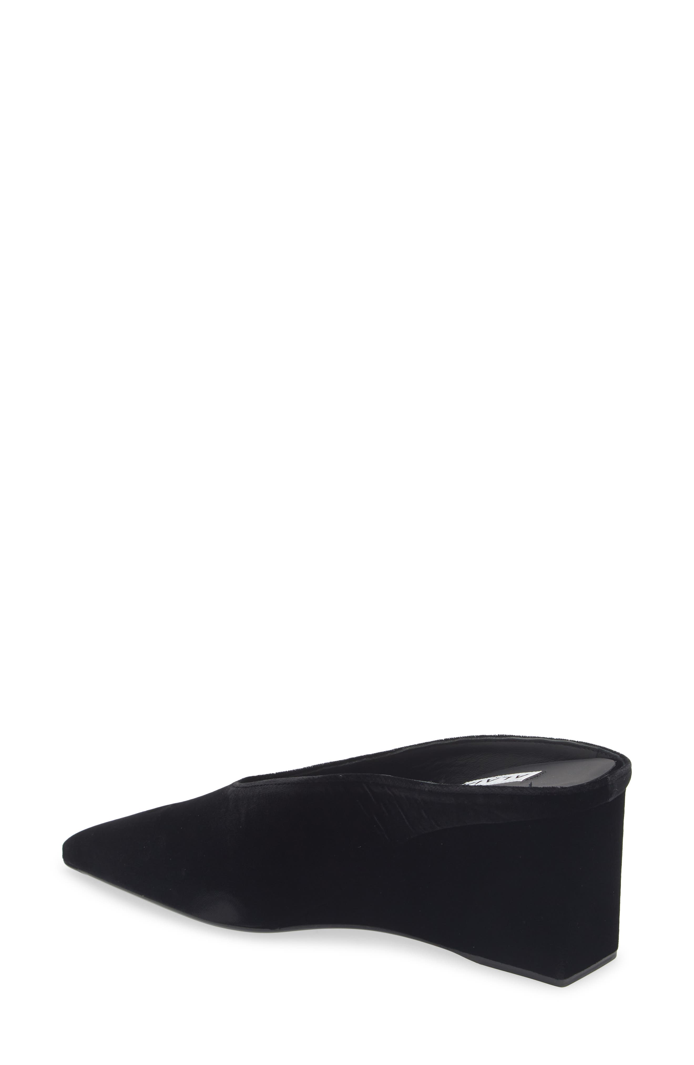 Alaïa Cube Pointed Toe Wedge Mule, Alternate, color, Noir