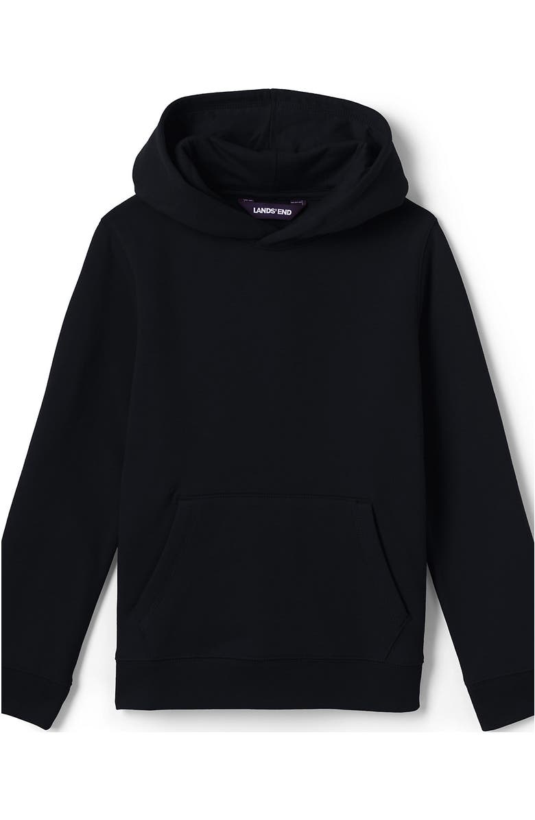 Lands' End School Uniform Kids Hooded Pullover Sweatshirt, Main, color, Black