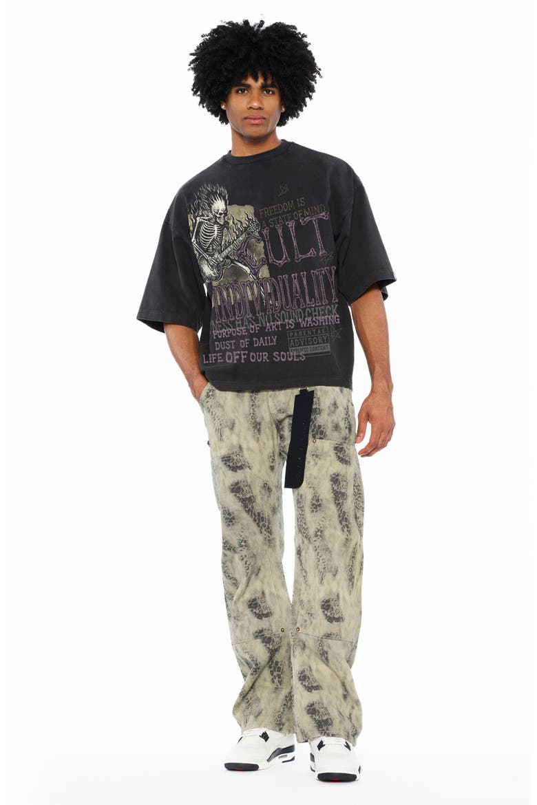Boxy Oversized Graphic T-Shirt, Alternate, color, VINTAGE CHARCOAL