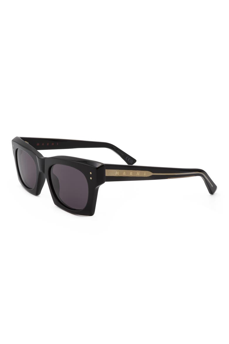 52mm Square Sunglasses, Alternate, color, BLACK / DARK GREY
