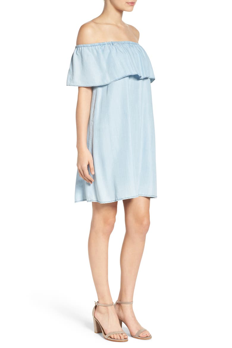 BB Dakota Maci Off the Shoulder Dress, Alternate, color, LIGHT BLUE