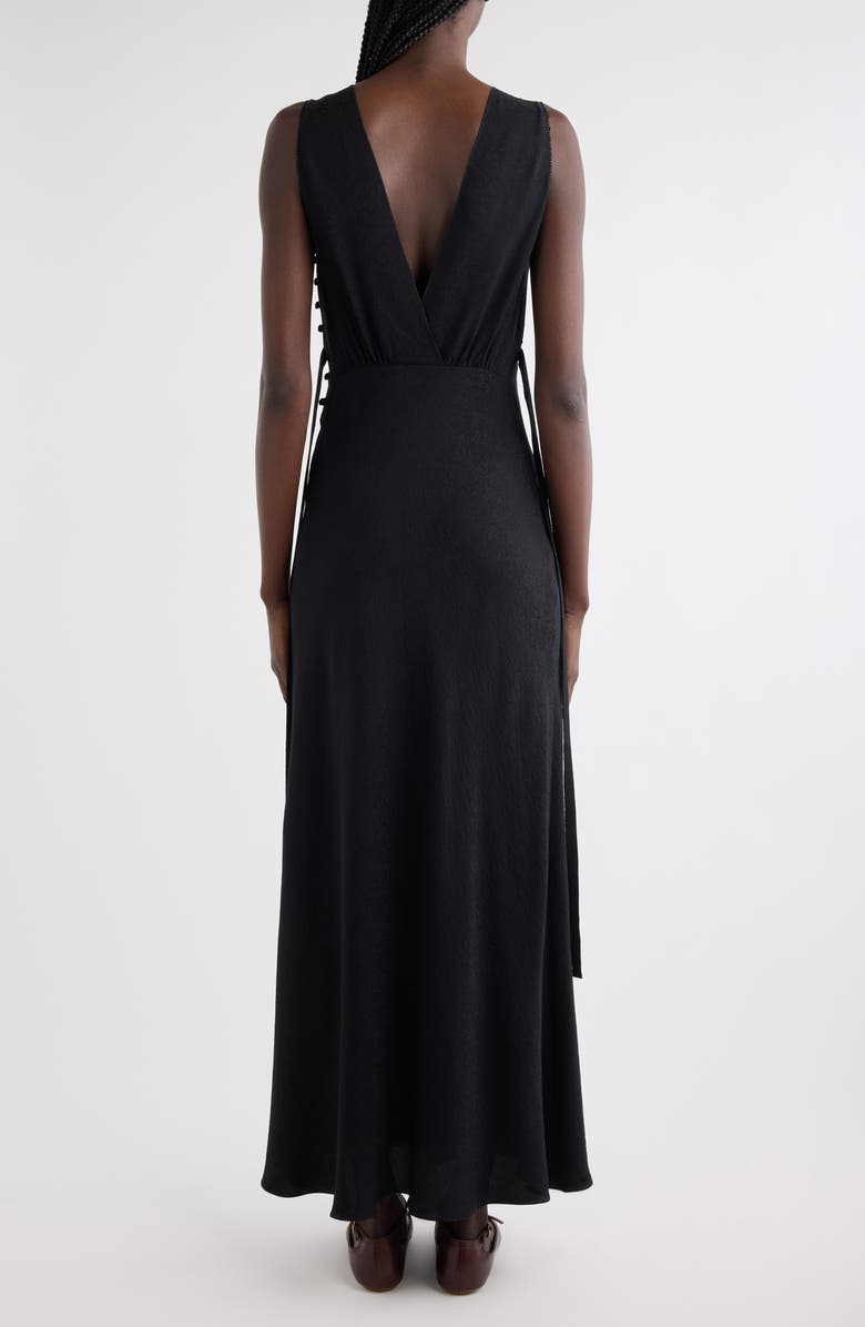 Chloé Lace Trim Floral Jacquard Silk Column Dress, Alternate, color, Black