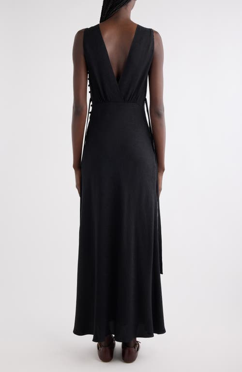 Chloé Lace Trim Floral Jacquard Silk Column Dress In Black