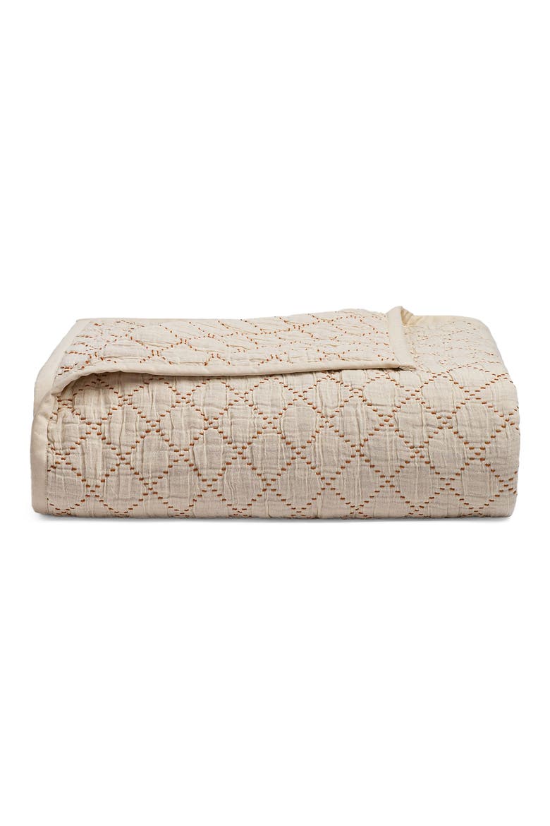 Diamond Stitch Quilted Bedspread, Main, color, BEIGE