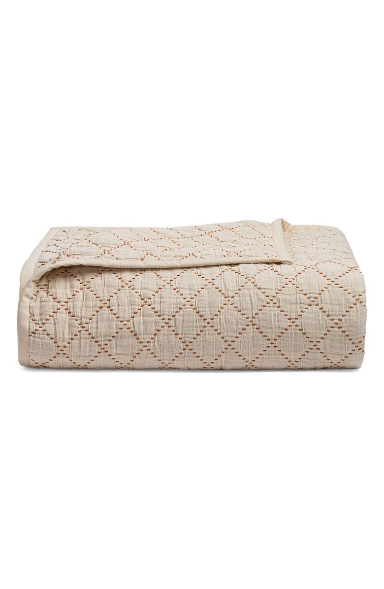 Crane Air Diamond Stitch Quilted Bedspread, Main, color, Beige