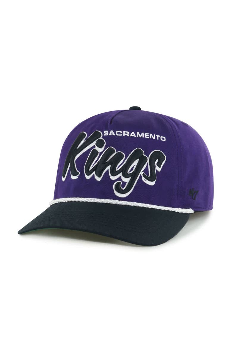 '47 Men's '47 Purple/Black Sacramento Kings Dropshadow Rope Hitch Adjustable Hat, Alternate, color, Purple