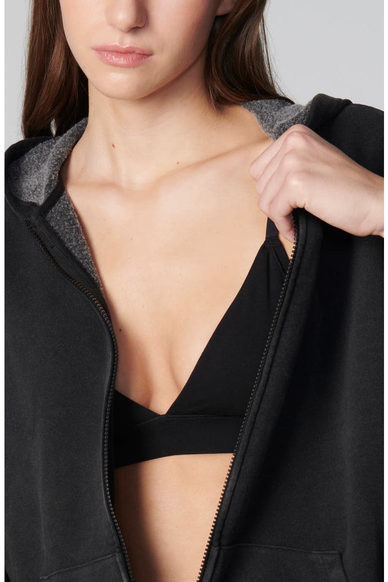 Oversized Front Zip Hoodie, Alternate, color, WASHED BLACK