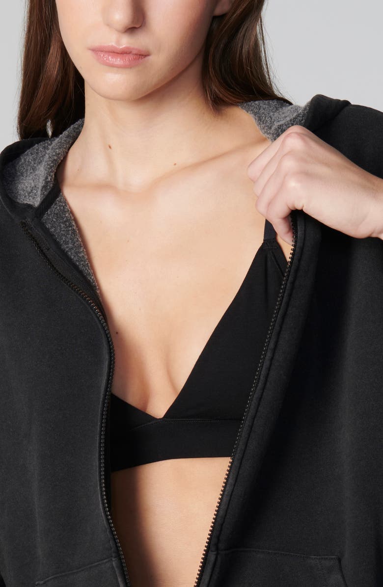 Florence by Mills Oversized Front Zip Hoodie, Alternate, color, Washed Black