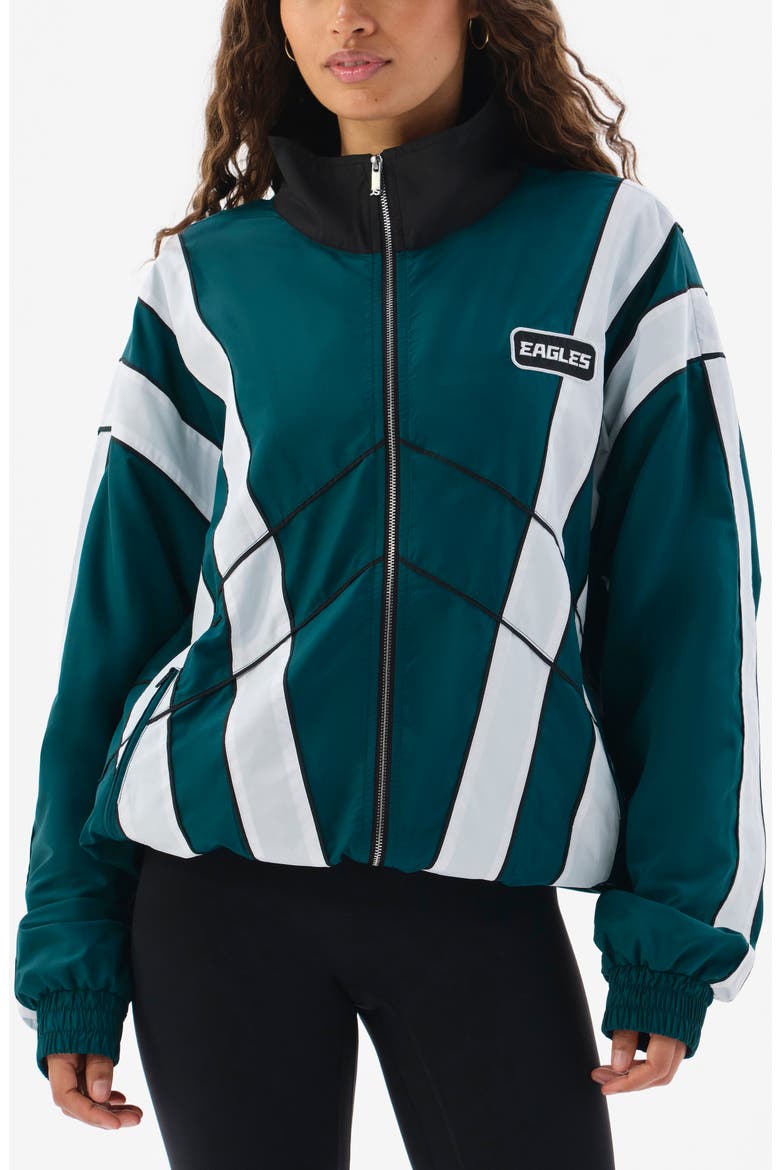 Colorblock Windbreaker Jacket, Main, color, GREEN