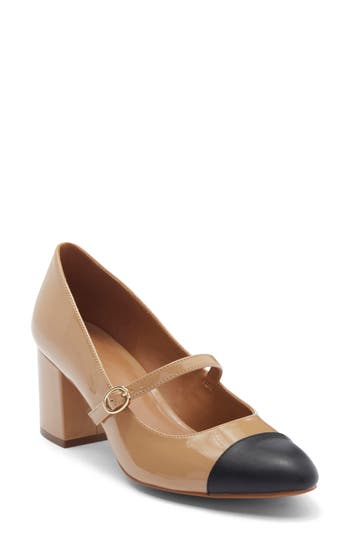Nordstrom Rack Jackie Cap Toe Mary Jane Pump In Brown