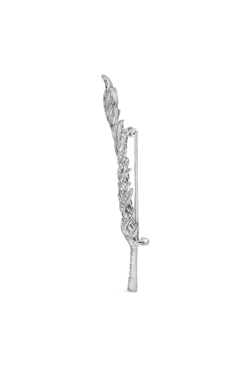 Haus of Brilliance 18K White Gold 2 7/8 Cttw Diamond Feather Brooch Pin, Alternate, color, White
