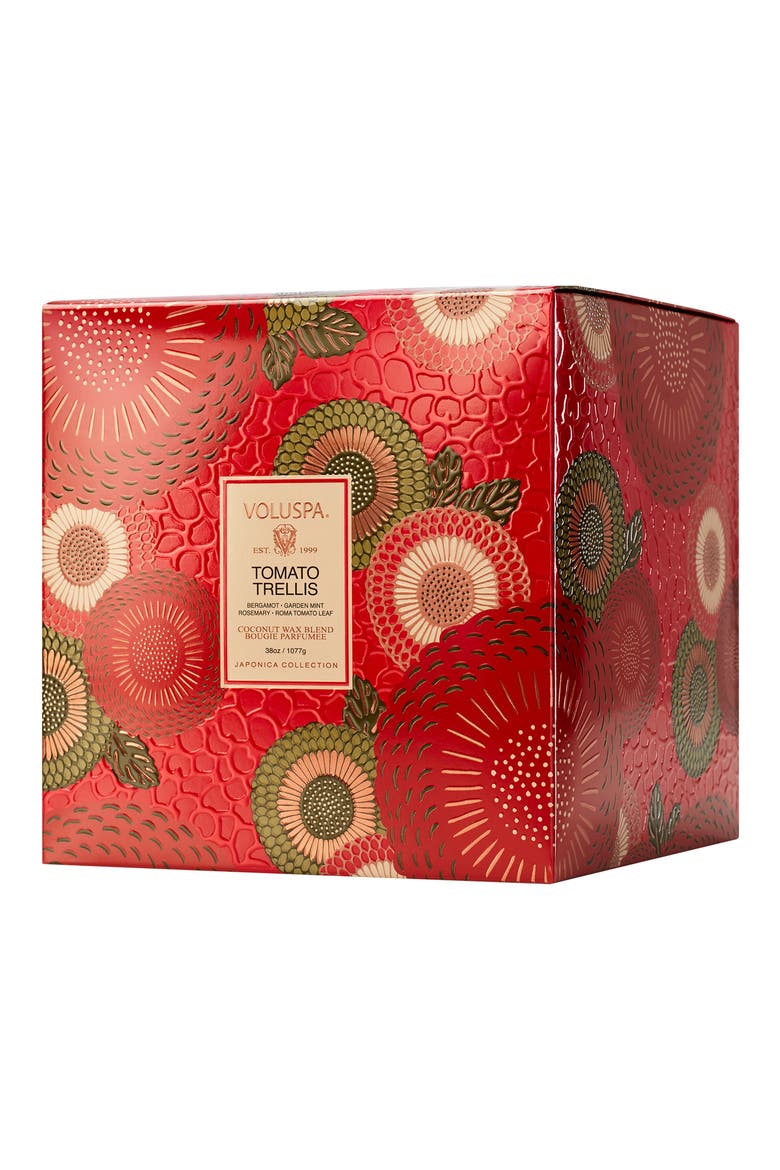 Tomato Trellis Three-Wick Hearth Candle, Alternate, color, TOMATO TRELLIS