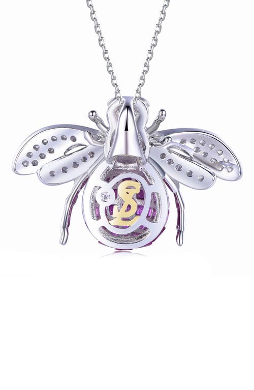 Suzy Levian Cubic Zirconia Bumblebee Pendant Necklace