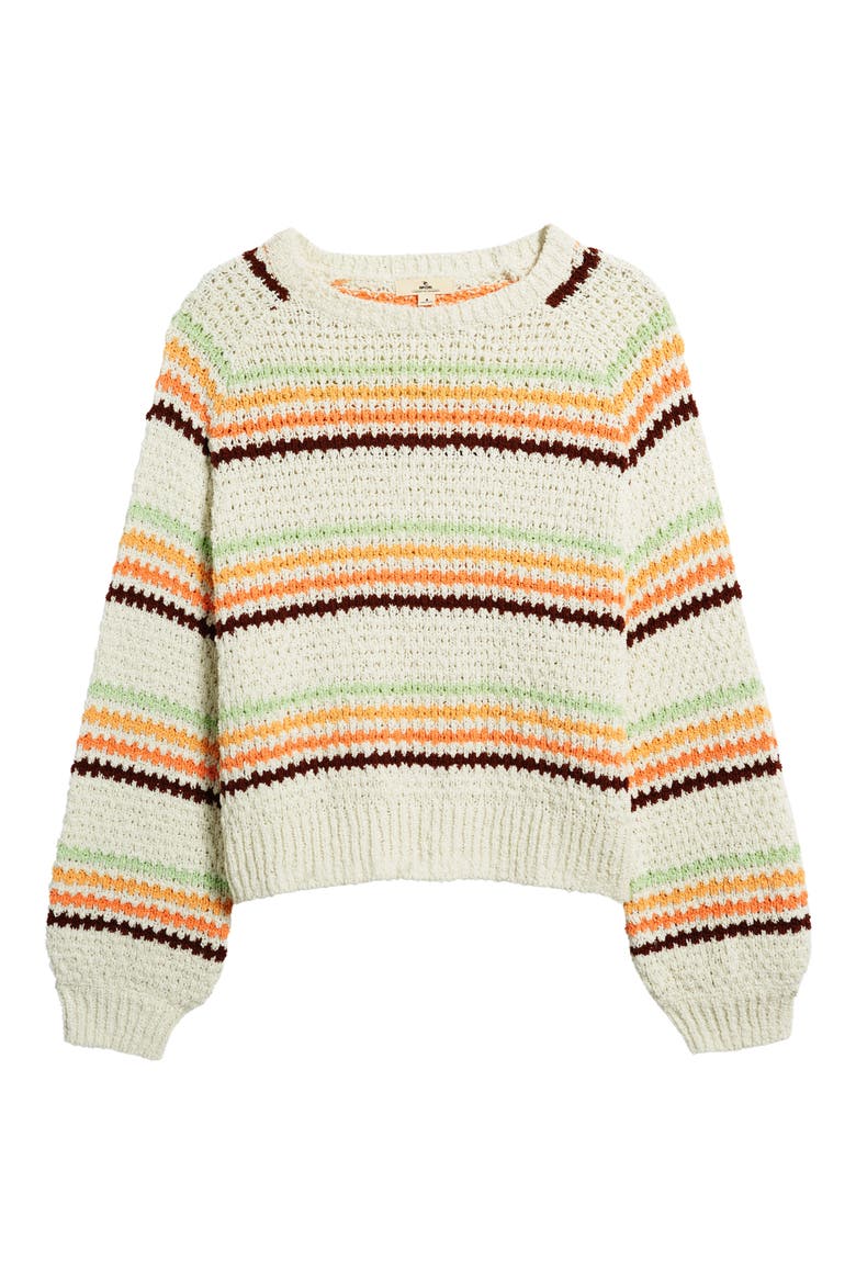Holiday Tropics Stripe Sweater, Alternate, color, CREAM