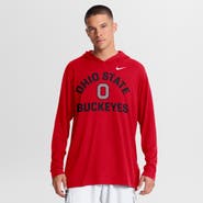 Nike Men's Nike Scarlet Ohio State Buckeyes Primetime Arch Tri-Blend Dri-FIT Long Sleeve Hooded T-Shirt