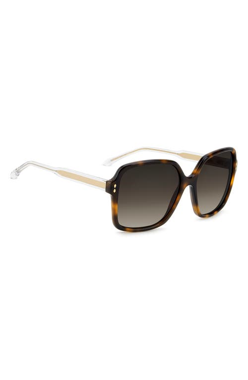 Isabel Marant 58mm Gradient Square Sunglasses In Havana/brown Sf