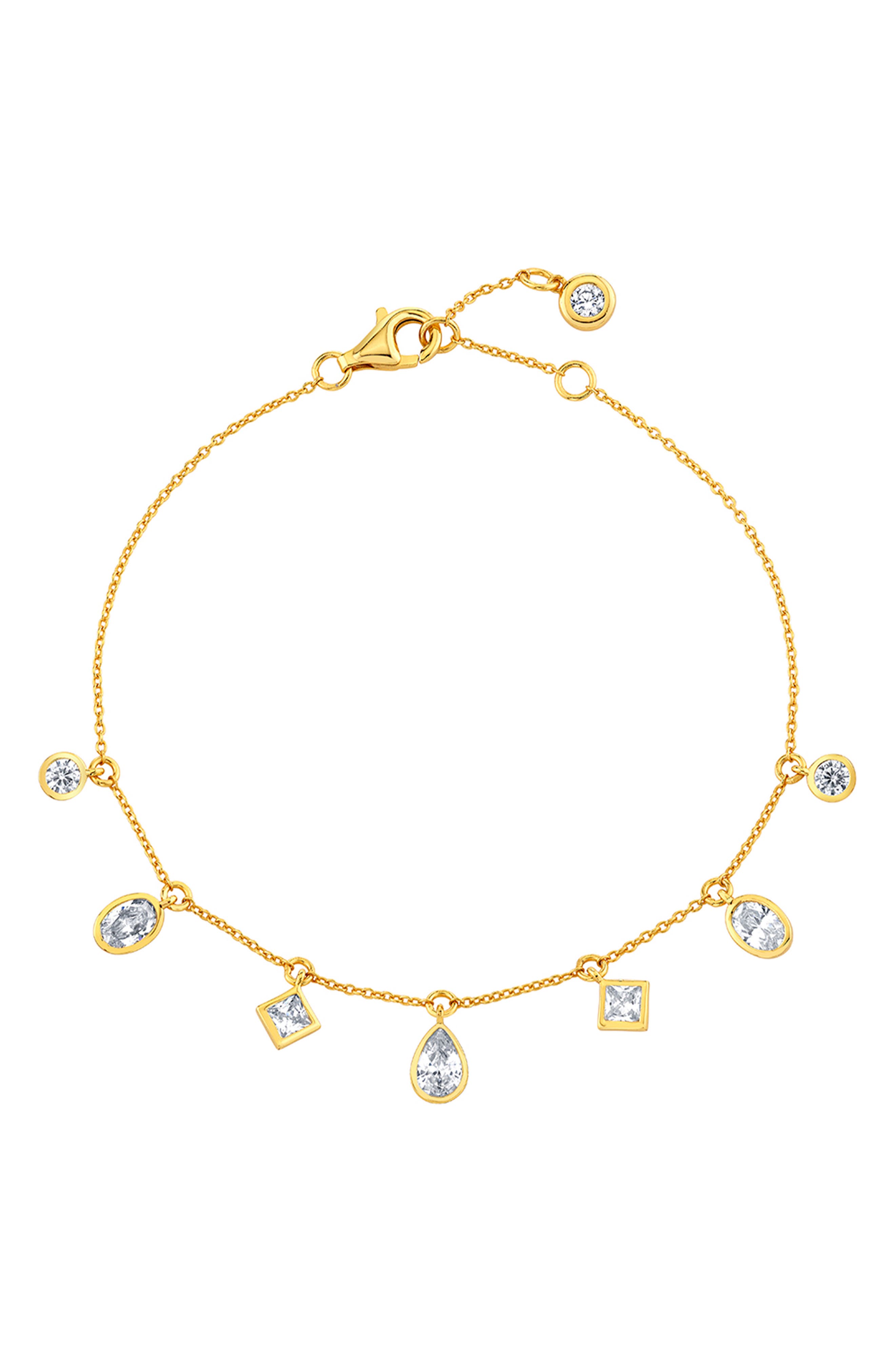 selected 18KT YELLOW GOLD / CLEAR STONE