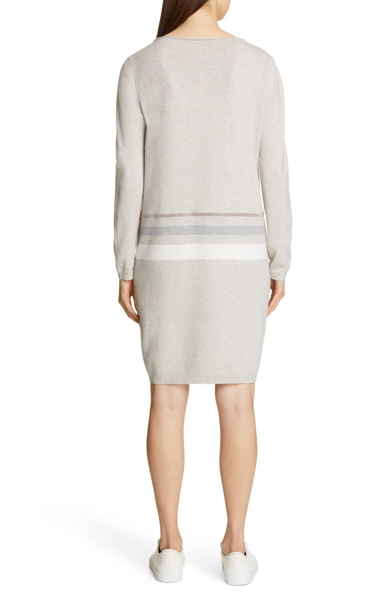 Fabiana Filippi Stripe Long Sleeve Wool Blend Sweater Dress, Alternate, color, 