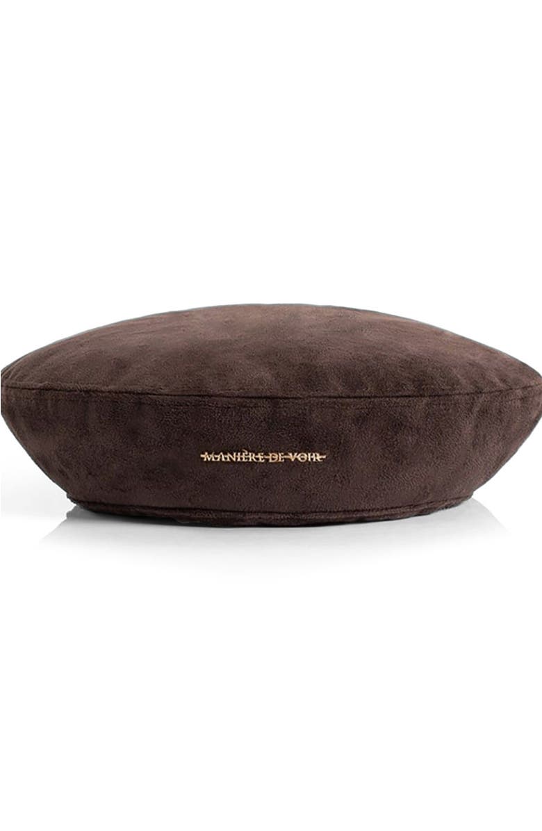 Manière De Voir Anya Suede Beret, Main, color, Brown
